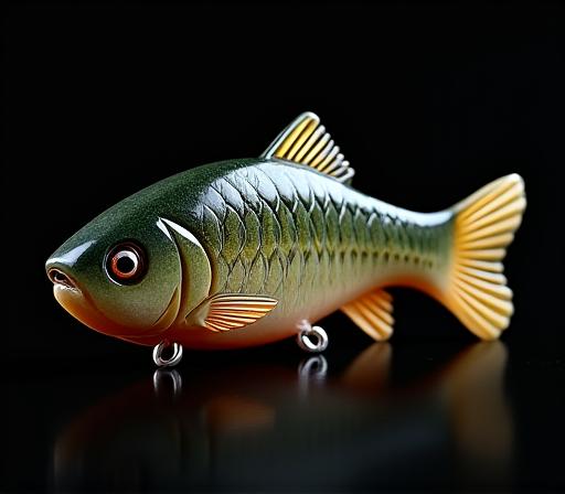 手彫りの岩魚を模したルアー