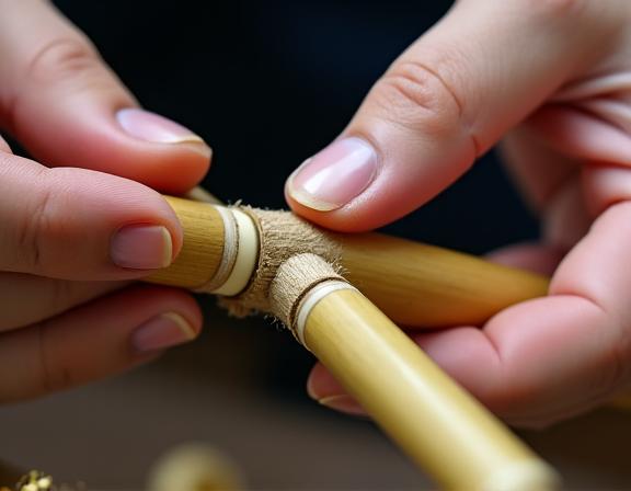 竿の継ぎ手部分を精密加工する